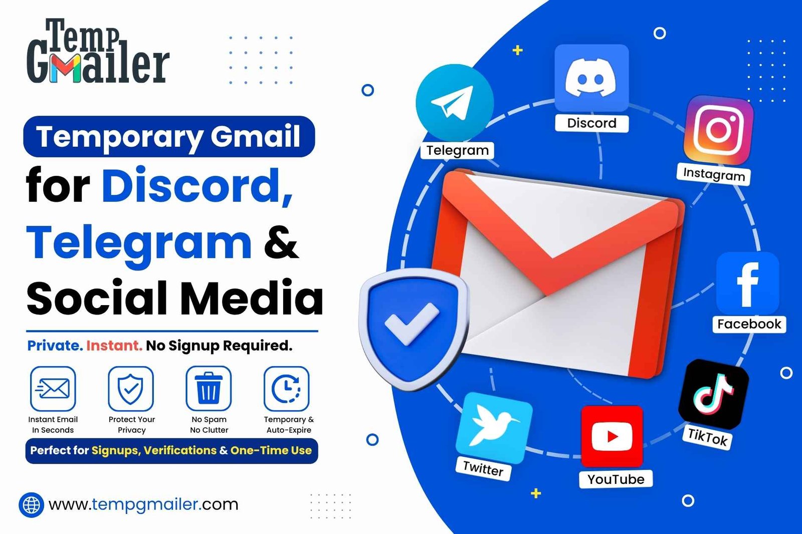 Temporary Gmail for Discord, Telegram & Social Media